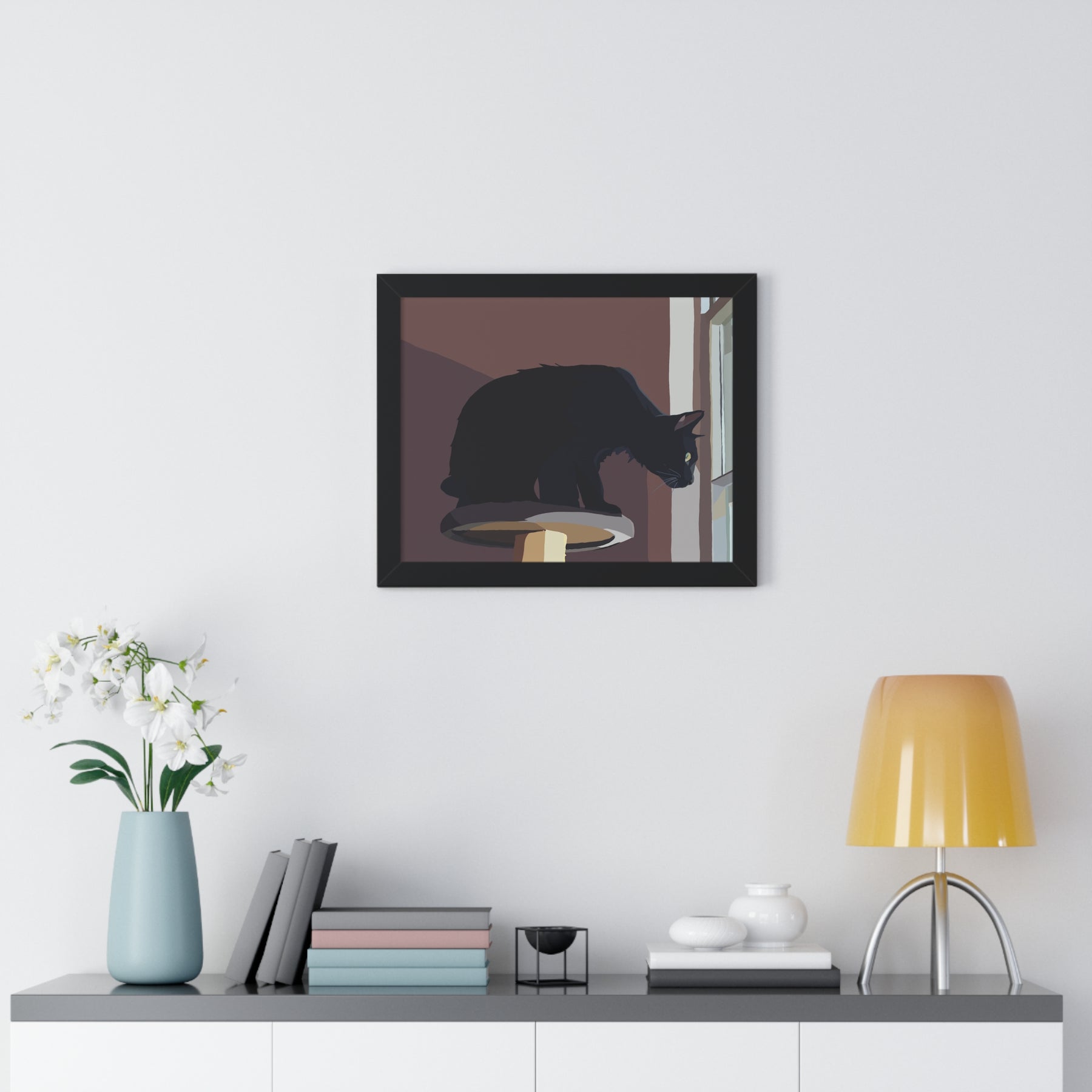 “The Watcher” – Black Cat Art Print