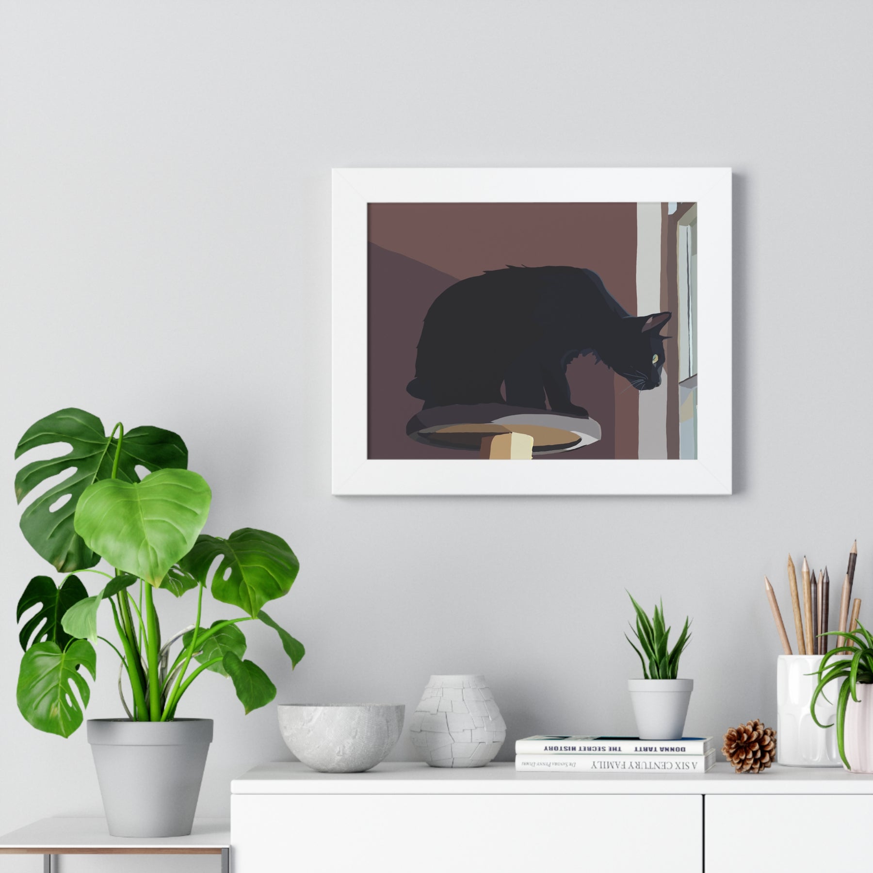 “The Watcher” – Black Cat Art Print