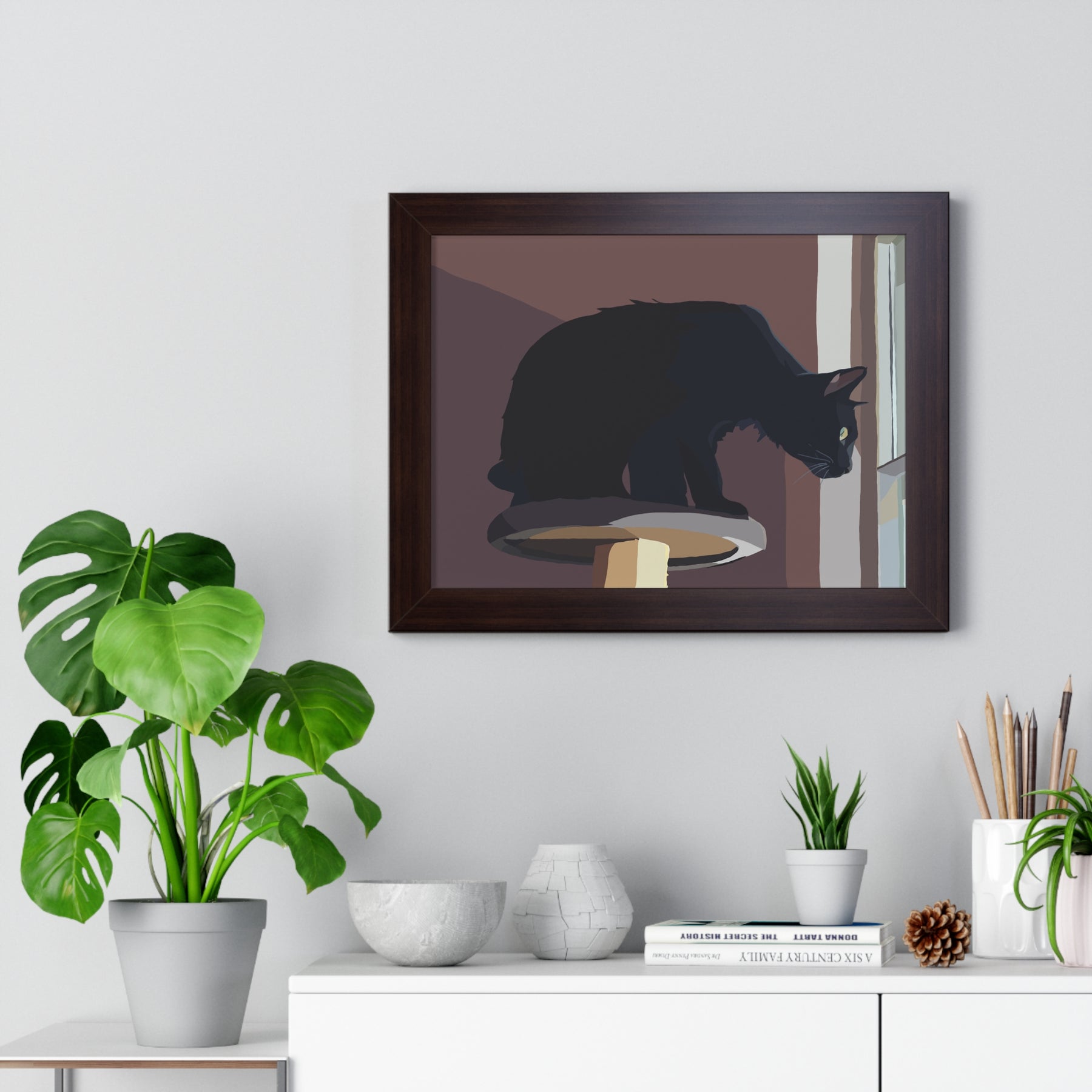 “The Watcher” – Black Cat Art Print