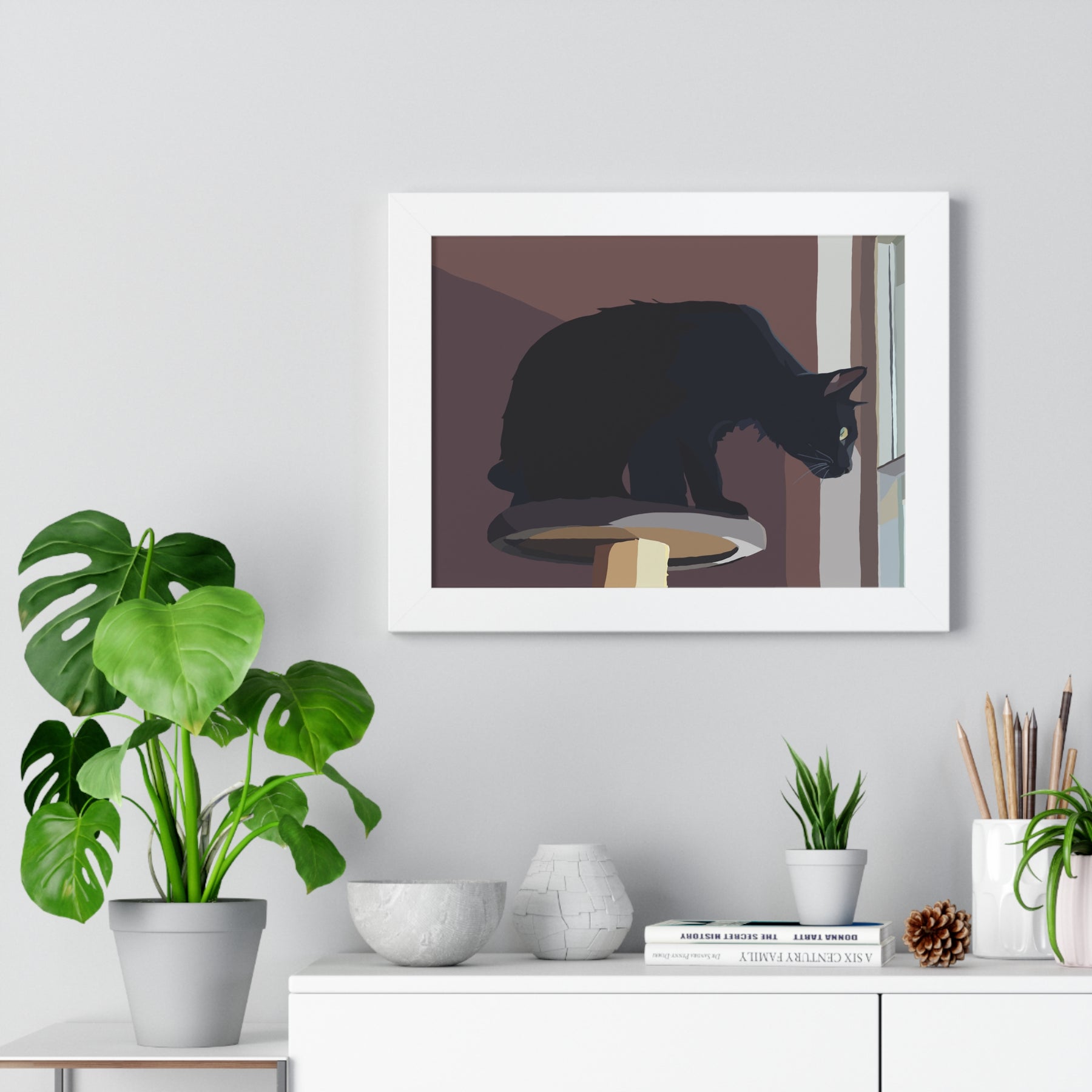 “The Watcher” – Black Cat Art Print