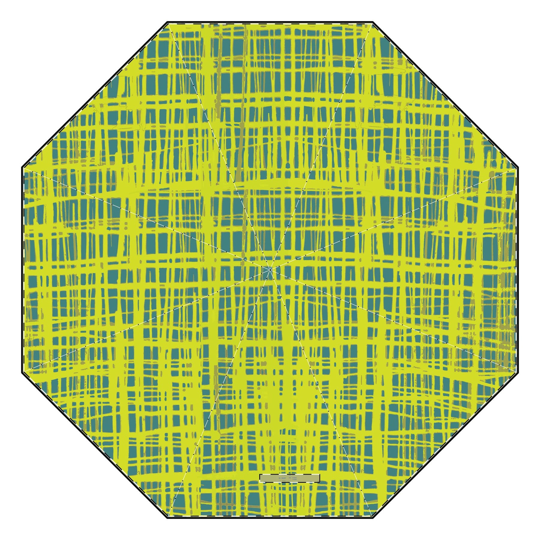 Umbrella - Vibrant Yellow and Turquoise Hand Drawn Print for Colorful Rain Protection