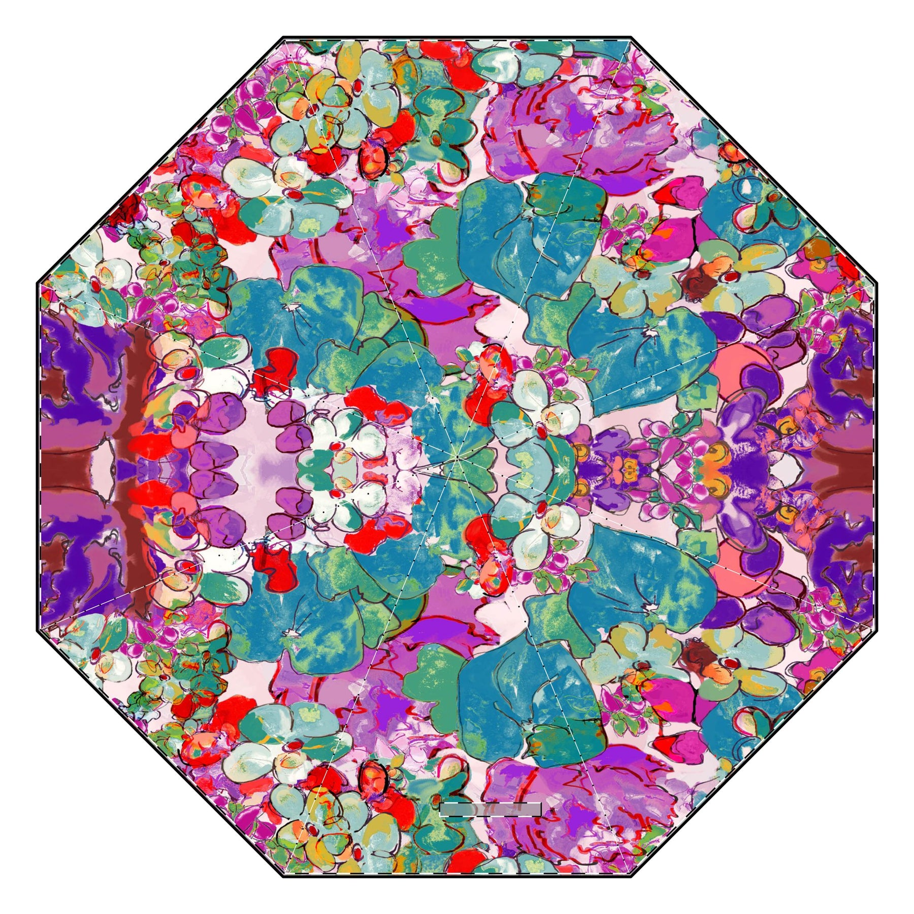 Copy of Umbrella - Vibrant Yellow and Turquoise Hand Drawn Print for Colorful Rain Protection