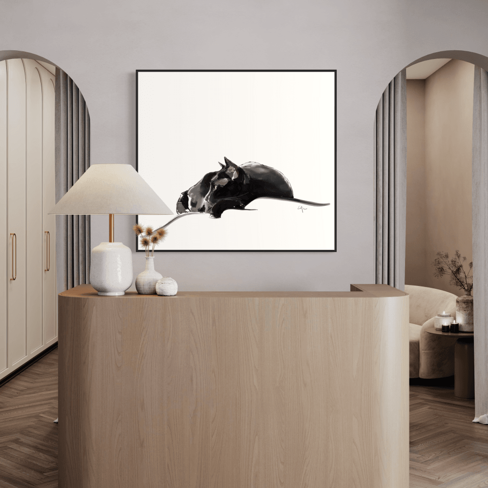 Asher IV – Fine Art Print of a Sleeping Black Cat