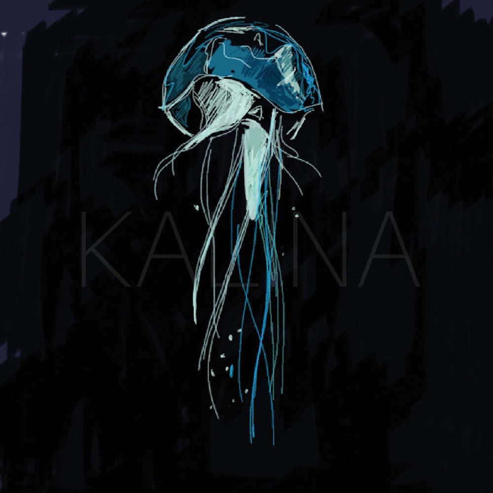 Kala on black canvas by Aelita Arts