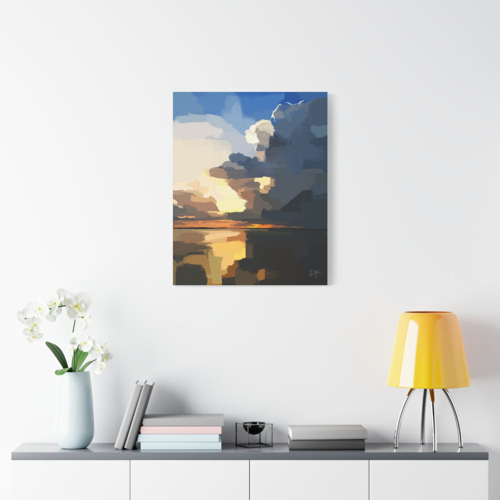Abstract Seascape Canvas Wall Art — Matte Stretched Contemporary Print