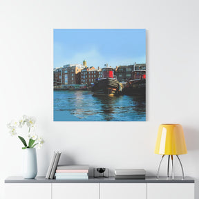 Two Moran Tugboats — Portsmouth Harbor Canvas Print | NH Wall Art