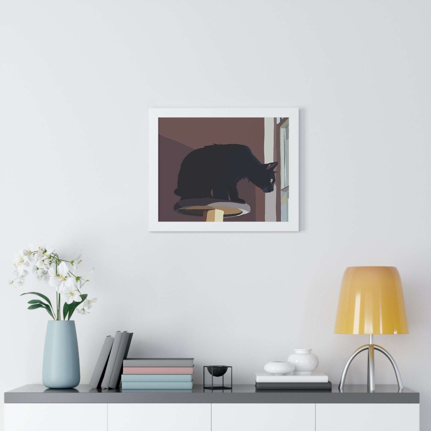 “The Watcher” – Black Cat Art Print