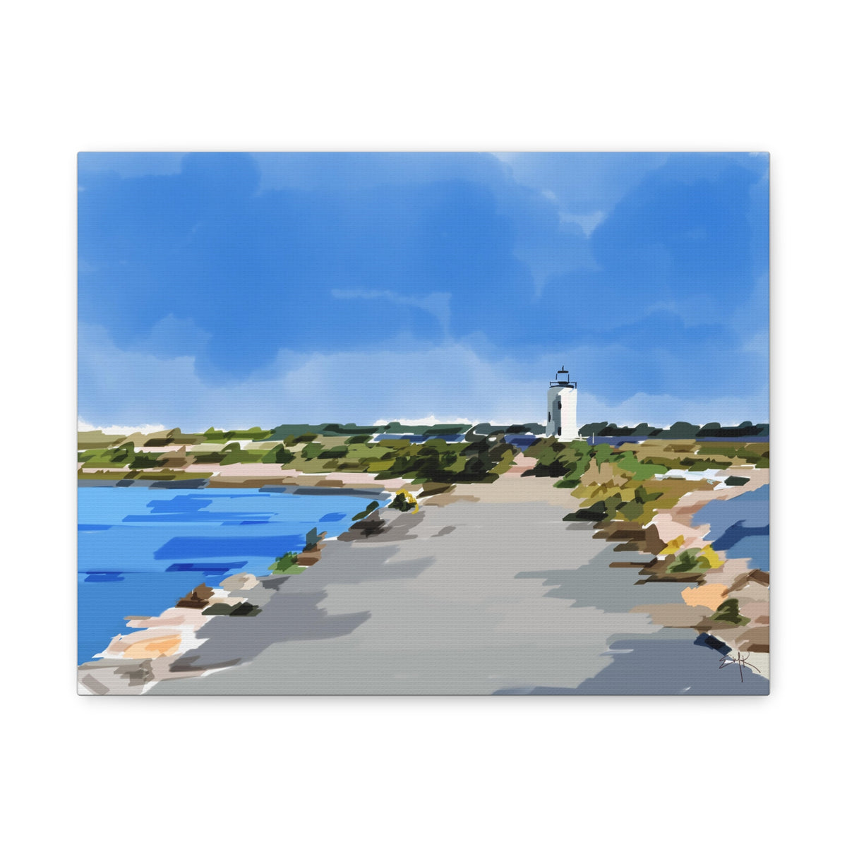 Edgartown, Martha's Vineyard Lighthouse - Canvas Matte Stretched Wall Art