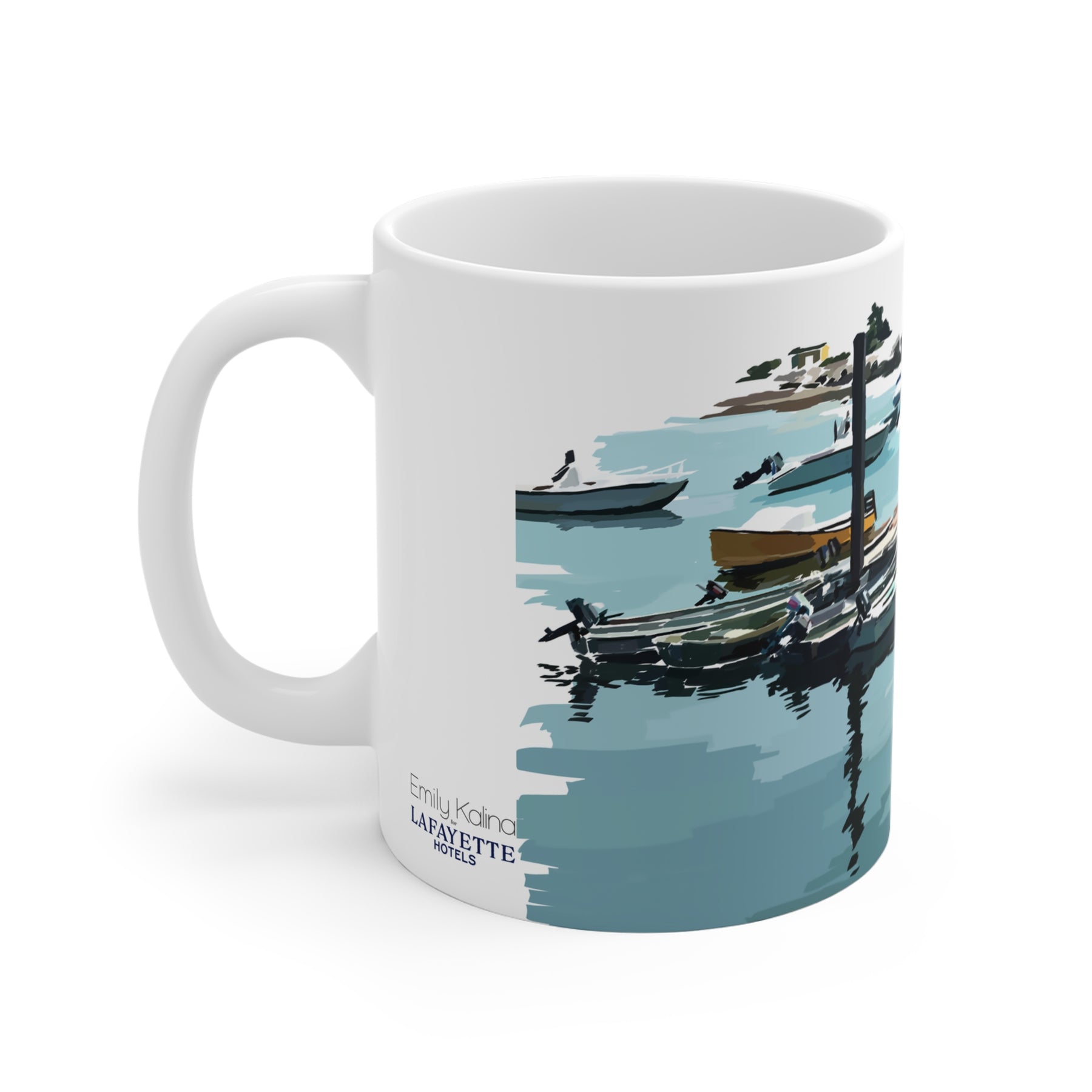 Boats in the Harbor I Mug — Rye NH Coastal Art
