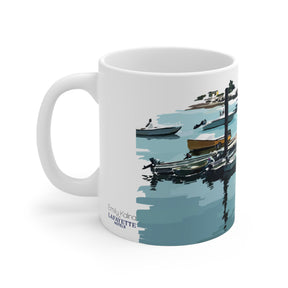 Boats in the Harbor I Mug — Rye NH Coastal Art