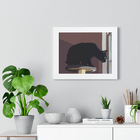 “The Watcher” – Black Cat Art Print