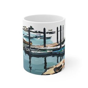 Boats in the Harbor I Mug — Rye NH Coastal Art