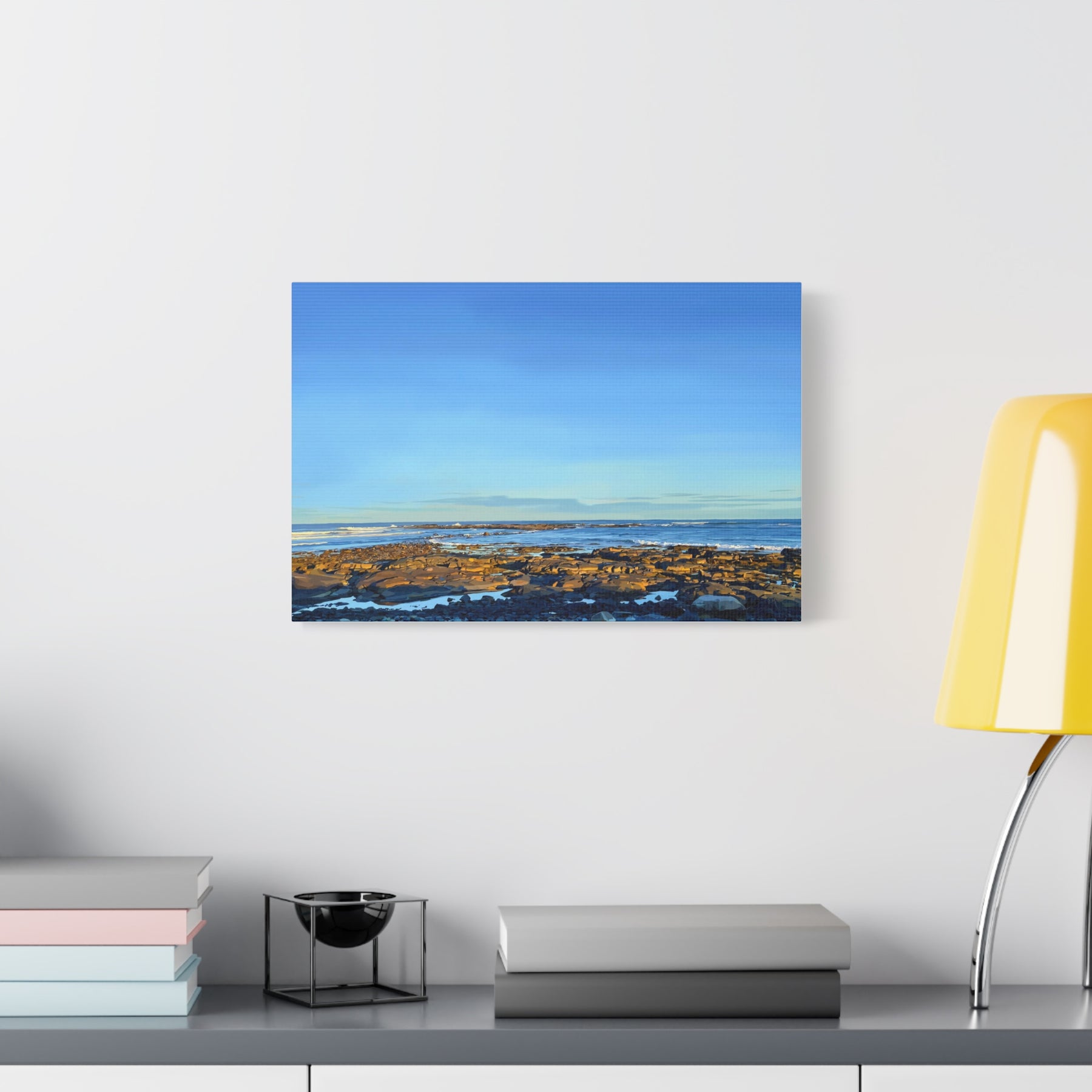 Rocky Shore at Rye — New Hampshire Coastal Sunset Canvas Print