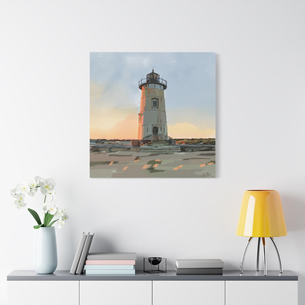 Edgartown Lighthouse at Golden Hour — Martha’s Vineyard Canvas Art