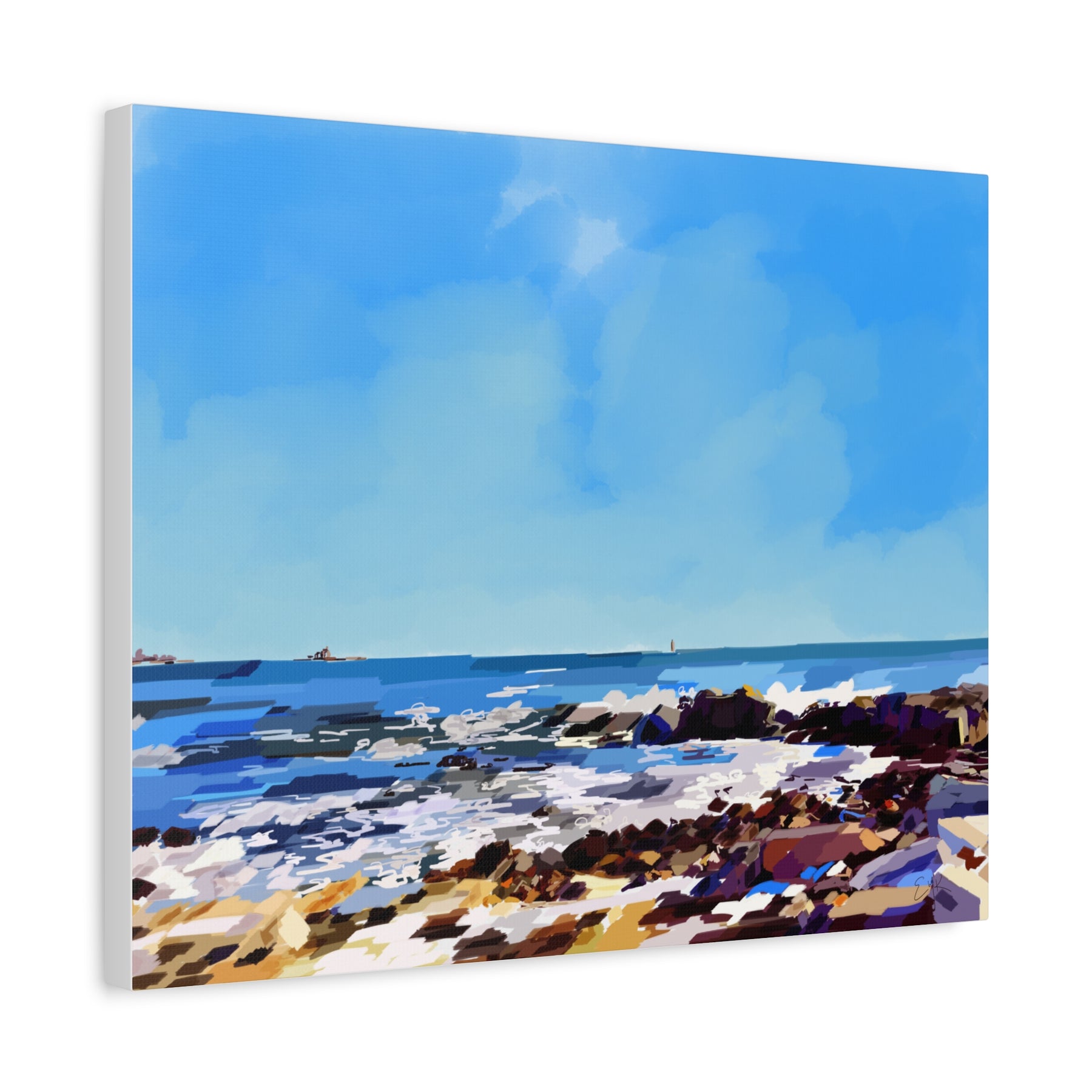 Seaside Coastal Beach Canvas Print — Matte Stretched Wall Art