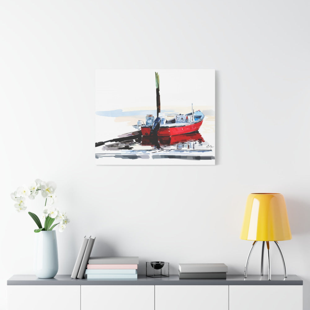 The Little Red Boat – Portsmouth Harbor Canvas Print