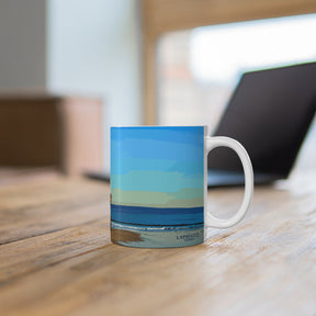 Old Orchard Beach Mug — Maine Pier Art by Emily Kalina