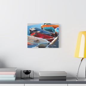 Harbor Light – Colorful Docked Boats Coastal Fine Art Print