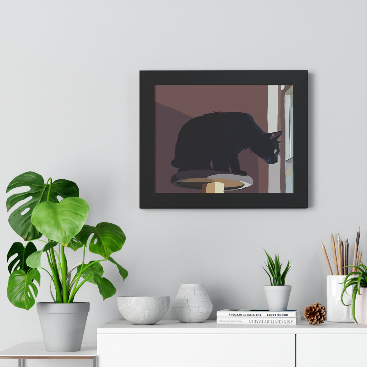 “The Watcher” – Black Cat Art Print