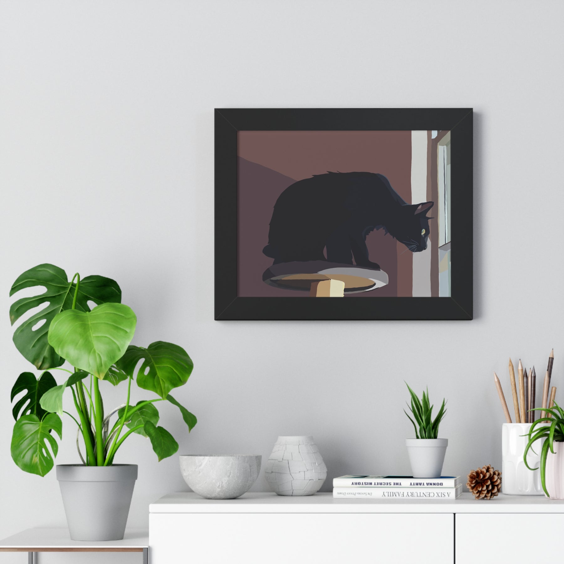 “The Watcher” – Black Cat Art Print