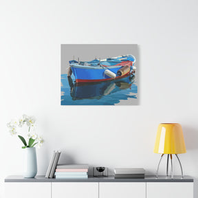 Fishing Boat I — Blue Fishing Boat Canvas Print | Coastal Wall Art