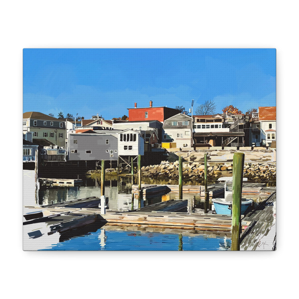 Boothbay Harbor From the Water — Maine Coastal Town Canvas Print