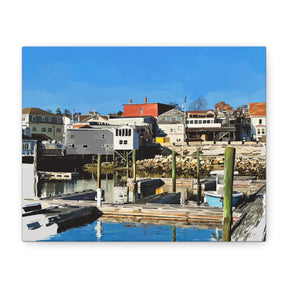 Boothbay Harbor From the Water — Maine Coastal Town Canvas Print