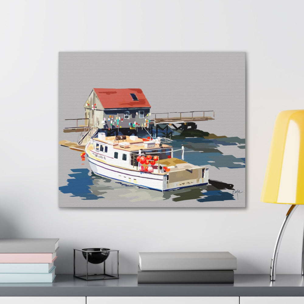 Lobster Shack I - New England Seascape Canvas Fine Art Print