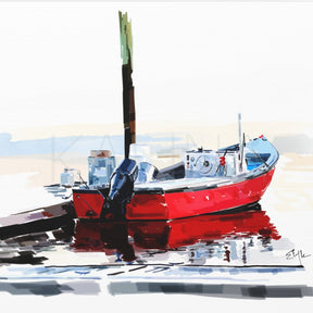 The Little Red Boat – Portsmouth Harbor Canvas Print