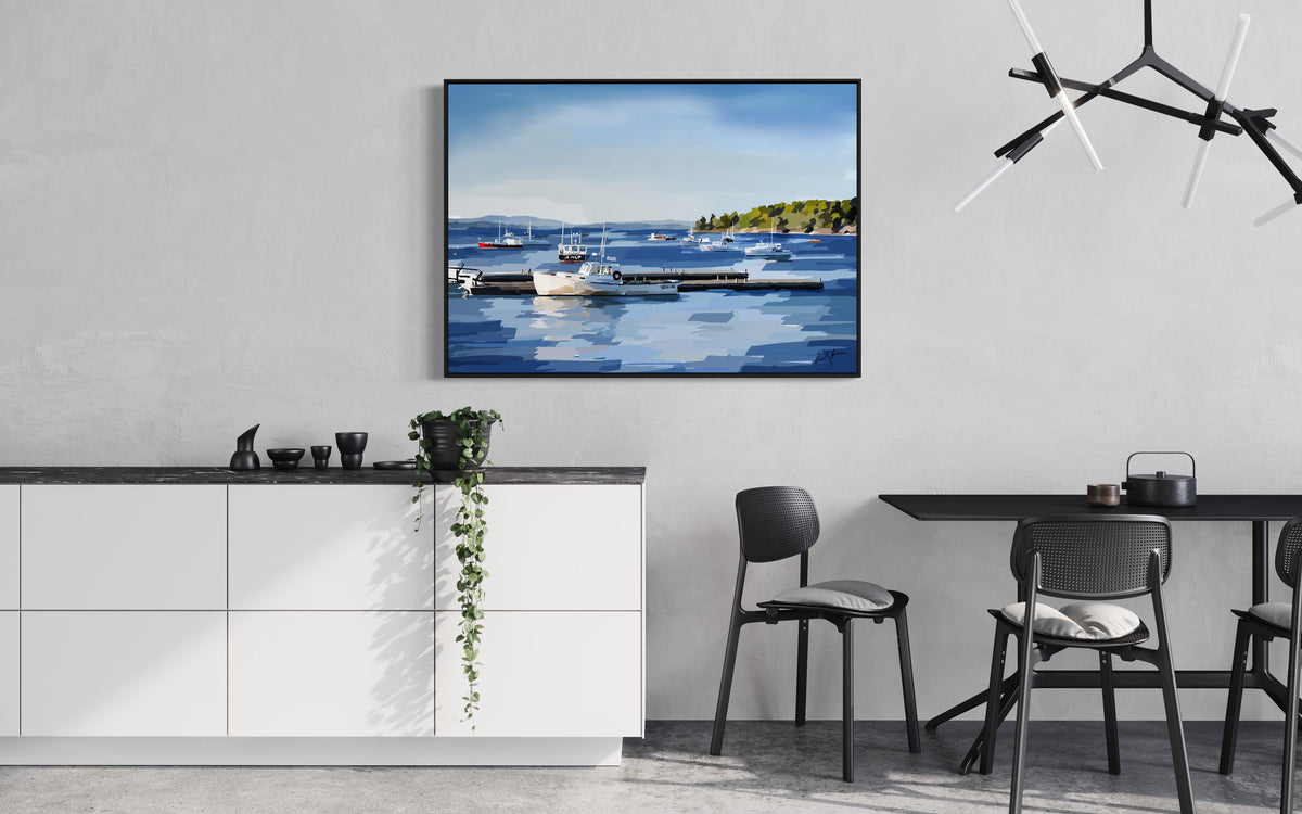 Bar Harbor Boats Canvas Print — Maine Harbor Seascape Wall Art