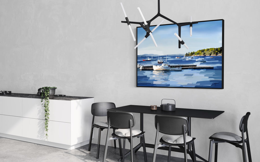 Bar Harbor Boats Canvas Print — Maine Harbor Seascape Wall Art