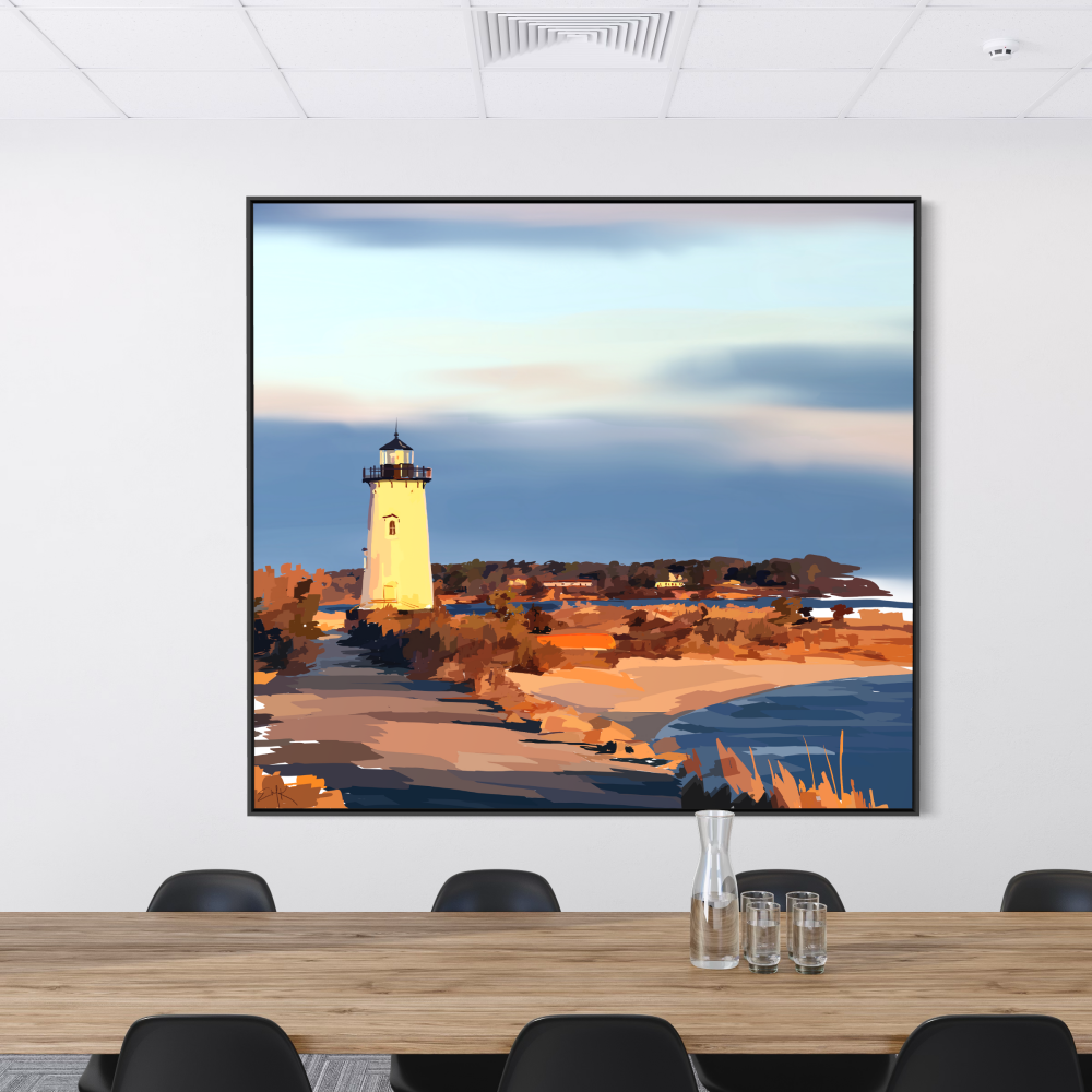 Coastal Lighthouse in Edgartown Martha's Vineyard - Matte Canvas Wall Art