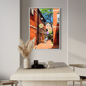 Commercial Alley Portsmouth NH Painting - Matte Stretched Canvas Art Print