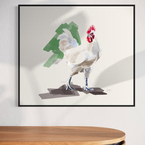 Armando the Rooster — Farm Animal Illustration Matte Canvas Wall Art