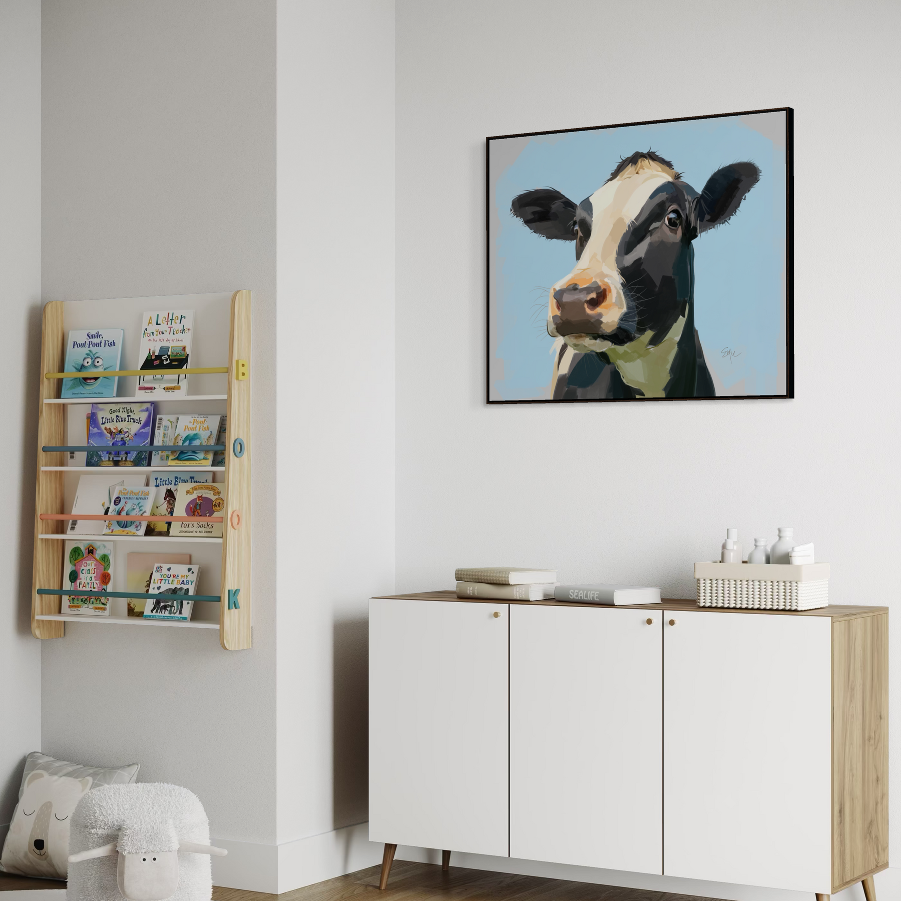 Tommy the Cow - Canvas Matte Stretched Wall Art