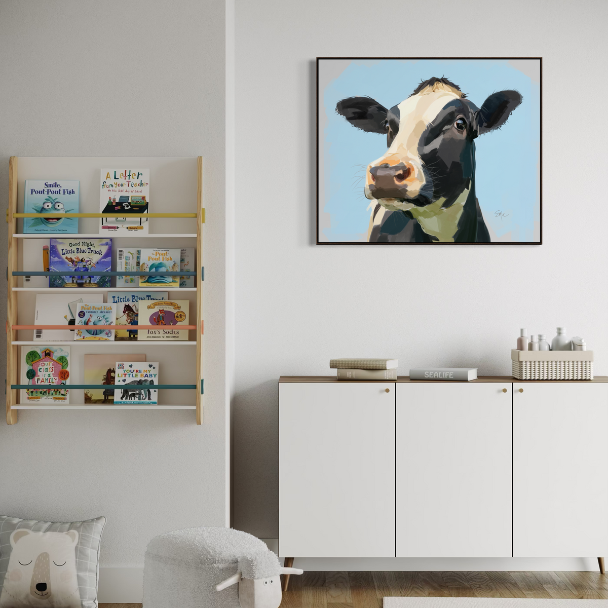 Tommy the Cow - Canvas Matte Stretched Wall Art