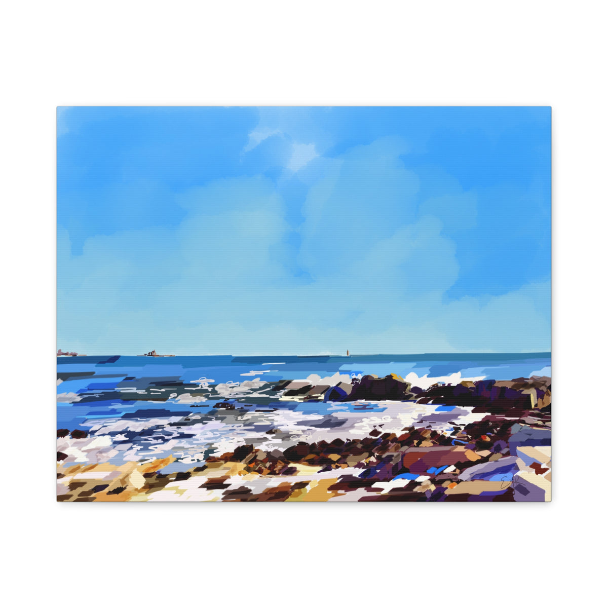 Seaside Coastal Beach Canvas Print — Matte Stretched Wall Art