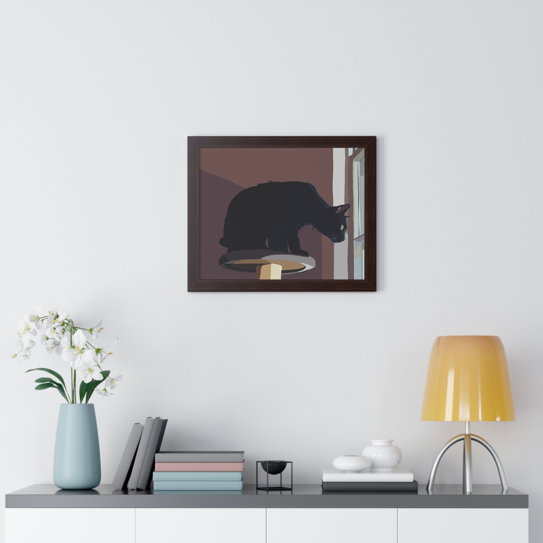 “The Watcher” – Black Cat Art Print