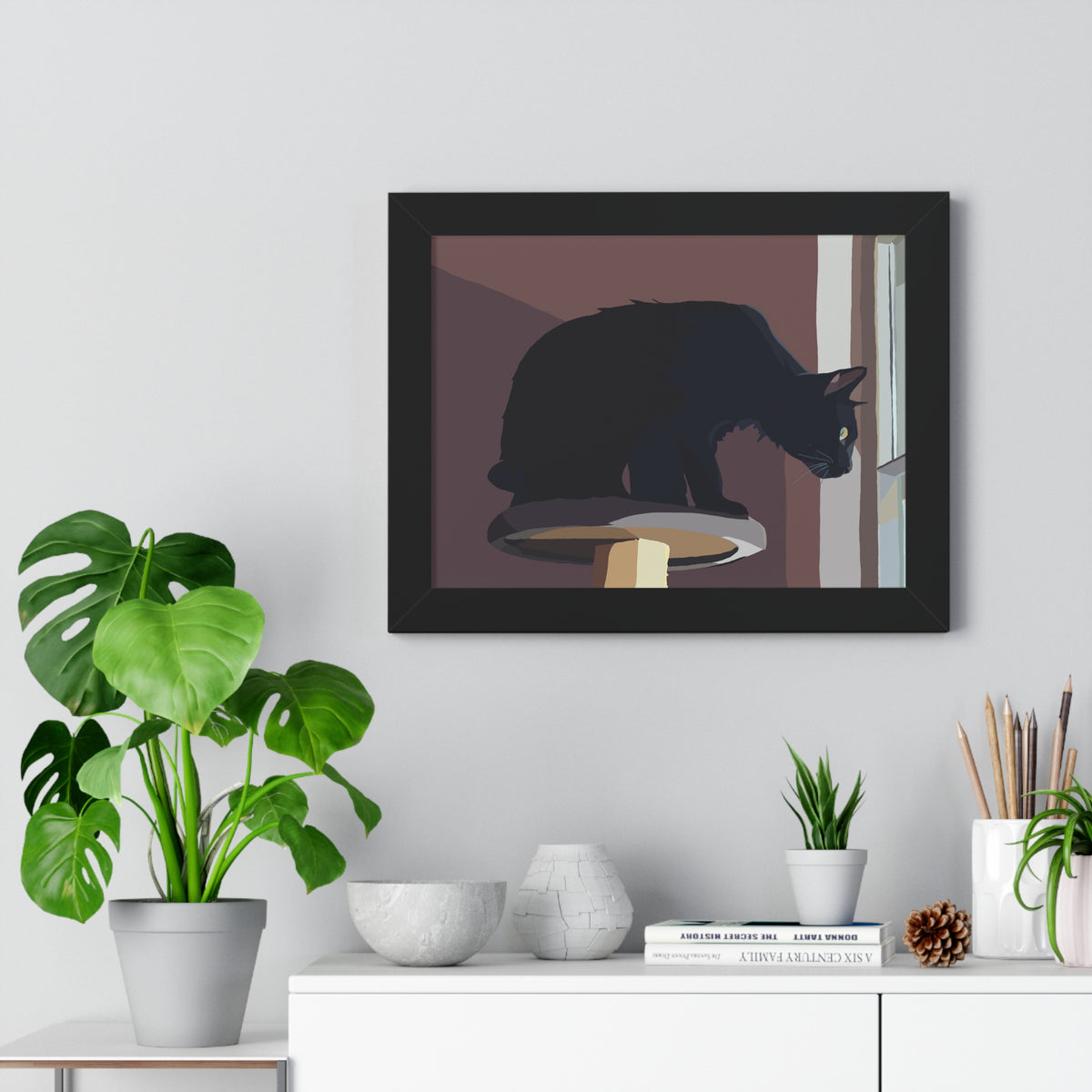 “The Watcher” – Black Cat Art Print