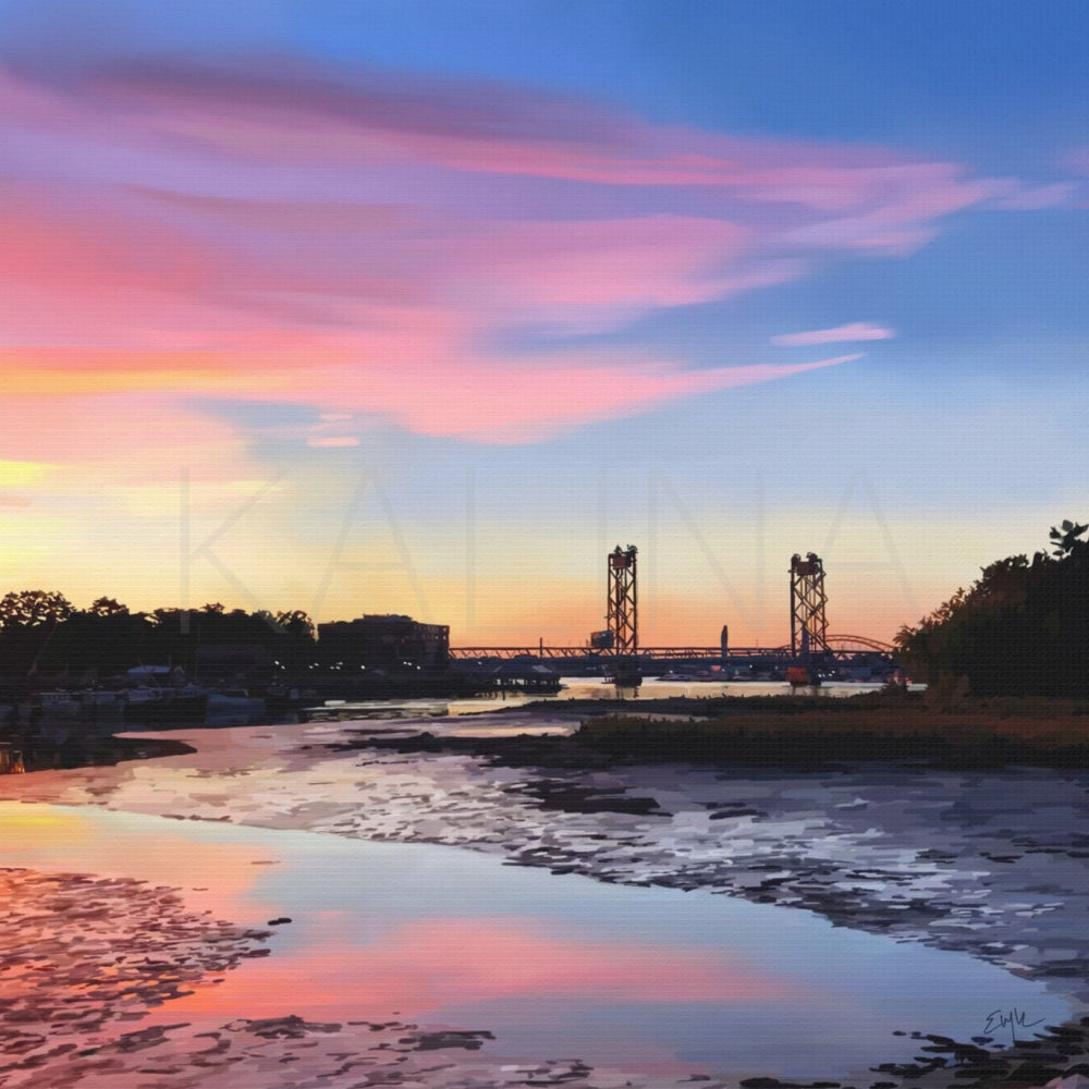 After the Show — Memorial Bridge Canvas Print | Portsmouth NH Wall Art