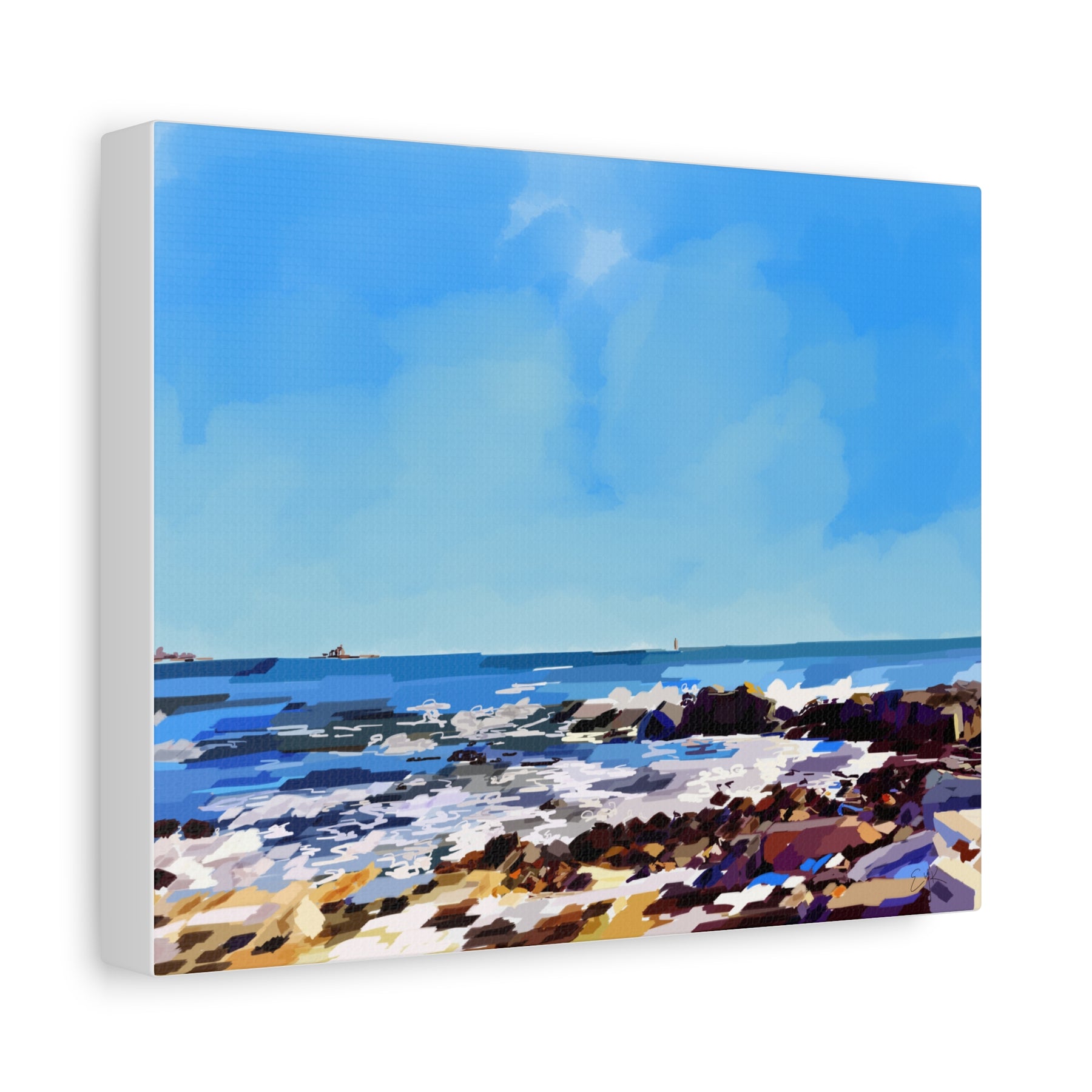 Seaside Coastal Beach Canvas Print — Matte Stretched Wall Art