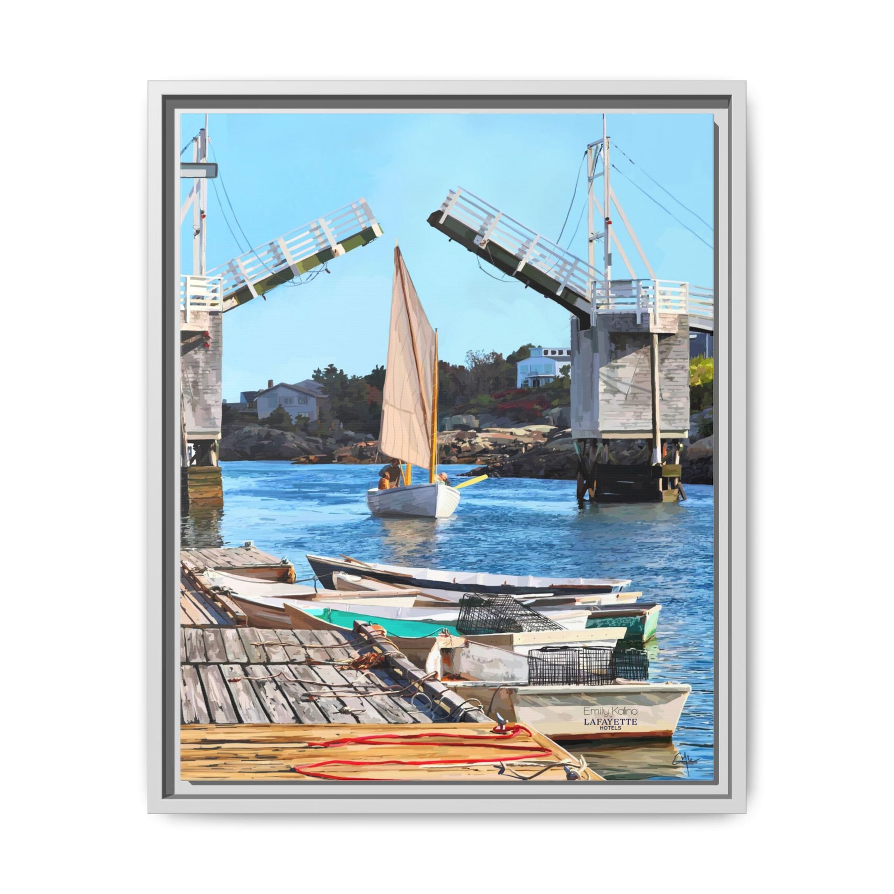 Framed Perkins Cove, Ogunquit - Canvas Print