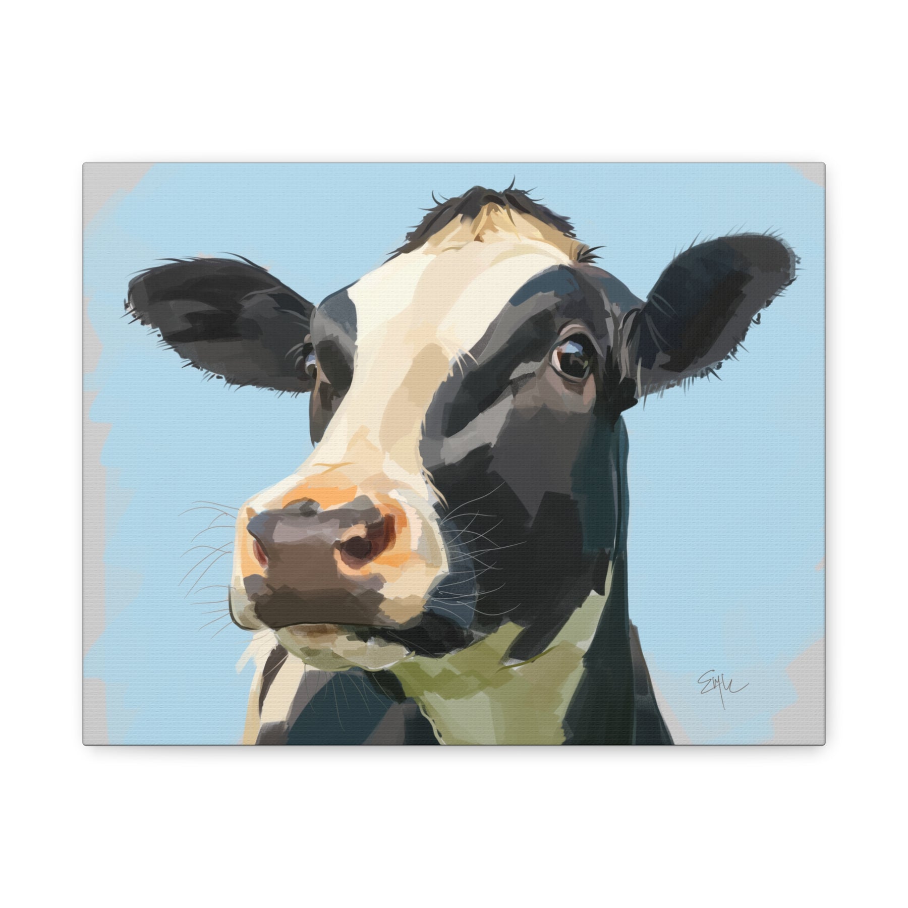 Tommy the Cow - Canvas Matte Stretched Wall Art