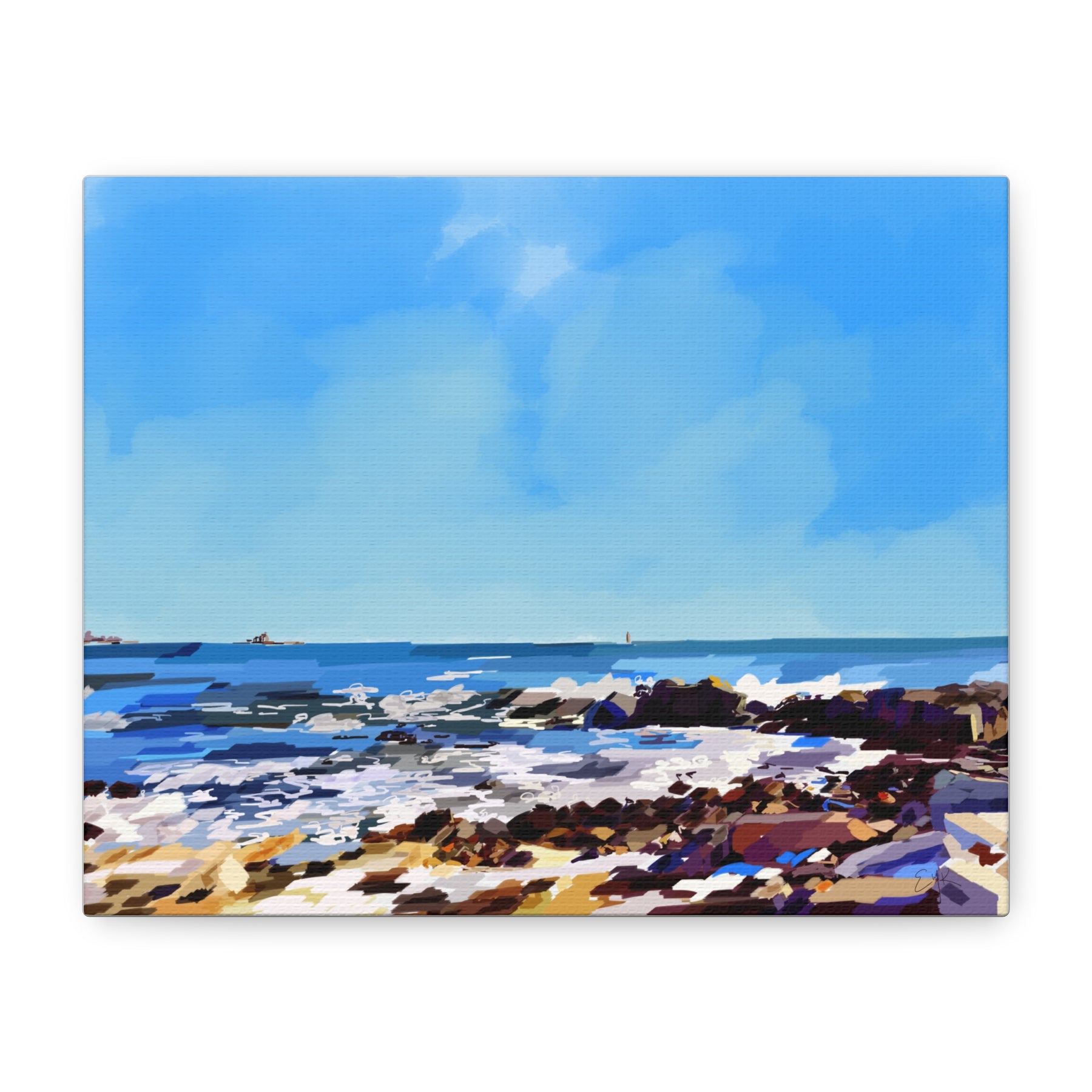 Seaside Coastal Beach Canvas Print — Matte Stretched Wall Art