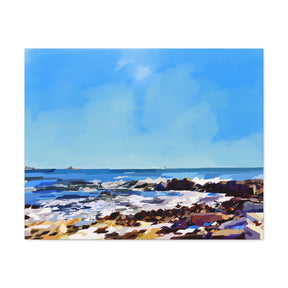Seaside Coastal Beach Canvas Print — Matte Stretched Wall Art