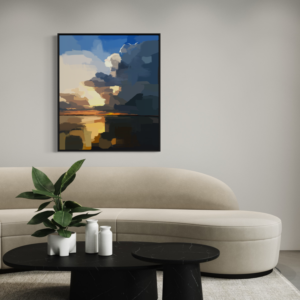 Abstract Seascape Canvas Wall Art — Matte Stretched Contemporary Print