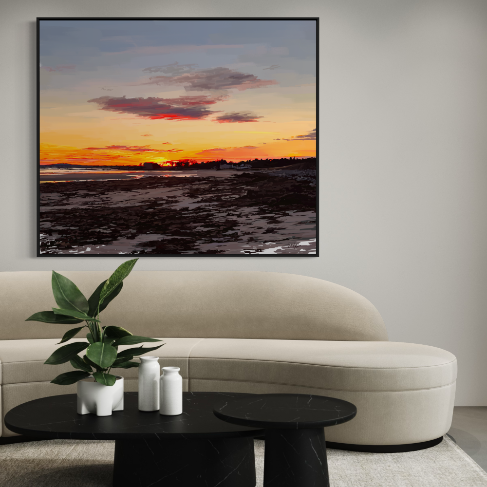 Parsons Beach Maine Sunset Canvas Print | Coastal Wall Art