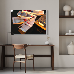 Harbor Gold — Fishing Boats Canvas Print | Maine Coastal Wall Art