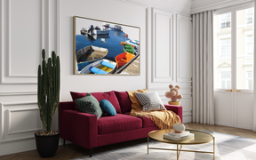 Marina Boats Canvas Wall Art — Matte Stretched Coastal Print