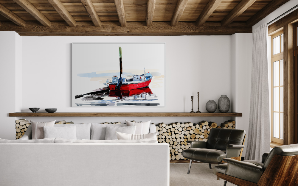 The Little Red Boat – Portsmouth Harbor Canvas Print